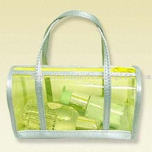 Satin and Transparent PVC Cosmetic Bag images